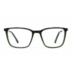 Green eyeglasses on a white background